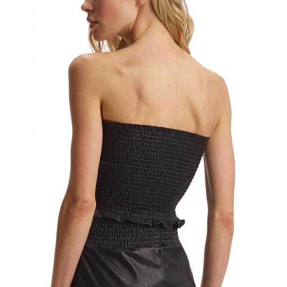 NEW COMMANDO faux leather smocked tube top in black - Picture 2 of 2